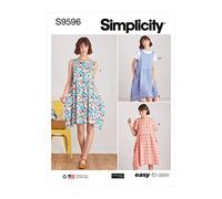 Simplicity SS9596A Vestido de mujer A (XS-S-M-L-XL)