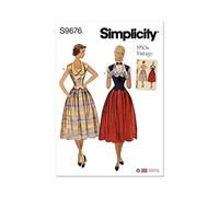 Simplicity SS9676H5 - Vestidos vintage de dos piezas para mujer H5 (6-8-10-12-14)