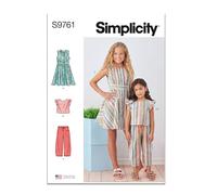 SIMPLICITY SS9761HH - Vestido, top y pantalón para niñas y niños HH (3-4-5-6)