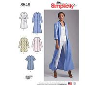 Simplicity US8546HS 8546Simplicity Pattern 8546-Patrón para Vestidos camiseros para Mujer, Papel, Blanco, H5 (6-8-10-12-14)
