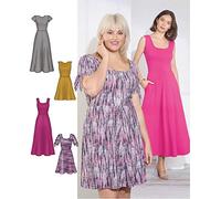 Simplicity US8874AA Patrón de Costura S8874 Vestido de Punto para Mujer, Papel, Blanco, varias tallas