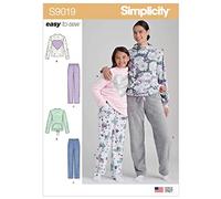 Simplicity US9019A Patrón de papel-US9019A-MISSES-SLEEPWEAR, Papel, varios, A (S-L/XS-XL)