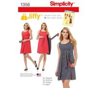 Simplicity Vintage Simplcity Patrón de Costura 1356: Vestido Cruzado Reversible Jiffy para Mujer, Talla, Papel, Blanco, R5 (14-16-18-20-22)