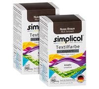 simplicol Expert Fabric Dye Tinte de Coloración para Textiles: Lavado a Mano o Lavadora - Tiñe y Restaura Sus Telas y Ropa - marrón
