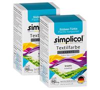 simplicol Expert Fabric Dye Tinte de Coloración para Textiles: Lavado a Mano o Lavadora - Tiñe y Restaura Sus Telas y Ropa - Turquesa