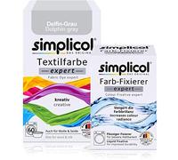 simplicol Expert + fijador del Color Paquete de Kombi Fabric Dye: Tinte de Coloración para Textiles: Lavado a Mano o Lavadora - Gris