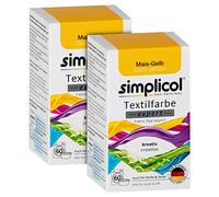 simplicol Tinte textil expert 1701 - Amarillo maíz - 2 unidades - Pintura para colorear creativamente fácil en la lavadora o manualmente