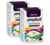 simplicol Tinte textil expert lila color lila para un teñido creativo y fácil en la lavadora o manual 1737 (2 x 1707) 150 g (2 unidades)