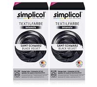 simplicol 1818-Tinte para Tejidos (18 Colores), Terciopelo Negro 1818 (2 Unidades), Tela, 2