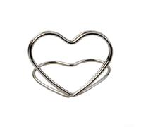 Simplifica la configuración de tu evento con estos encantadores expositores de tarjetas en forma de corazón de 15 piezas (plata)