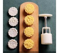 Simplifica la preparación de tu pastel de luna con nuestro molde fácil de usar prensado a mano con múltiples patrones de diseño (C)