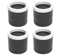 Simplifica tu espacio vital, juego de 4 almohadillas antideslizantes perfectamente adecuadas para elevar tu cama o escritorio de forma segura y eficaz (negro, 9,5 cm)