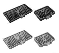 Simplifica tu rutina de limpieza con estas 4 bandejas de silicona autodrenantes para uso en cocinas o baños (negro gris)