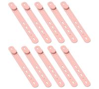 Simplifica tu vida con el juego de bridas de silicona reutilizables para cables, paquete de 10 soluciones flexibles (rosa)