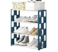 Simplifica tu vida con este elegante y eficiente zapatero con un diseño de rejilla (azul)