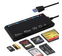 Simplifica tu vida digital, lector de tarjetas USB múltiple para transferencias rápidas, compatible con tarjetas CF, SD, TF, XD, MS y Micro SD,