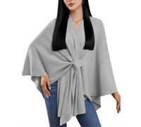 Simplifyleast Shawl Wrap, 2025Elegant Shawl Wraps Soft Open Front Poncho Sweater, Women's Solid Color Shawls (Light Gray)