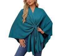 Simplifyleast Shawl Wrap, Elegant Shawl Wraps Soft Open Front Poncho Sweater, Chic And Light (Cyan)