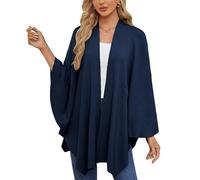 Simplifyleast Shawl Wrap, Elegant Shawl Wraps Soft Open Front Poncho Sweater, Chic And Light (Dark Blue)