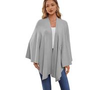 Simplifyleast Shawl Wrap, Elegant Shawl Wraps Soft Open Front Poncho Sweater, Chic And Light (Gray)