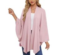 Simplifyleast Shawl Wrap, Elegant Shawl Wraps Soft Open Front Poncho Sweater, Chic And Light (Pink)