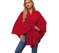 Simplifyleast Shawl Wrap, Elegant Shawl Wraps Soft Open Front Poncho Sweater, Chic And Light (Red)