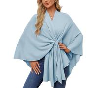 Simplifyleast Shawl Wrap, Elegant Shawl Wraps Soft Open Front Poncho Sweater, Cross Front Knit Wrap for Winter (D)