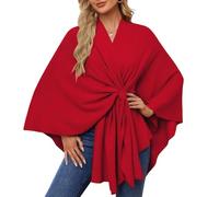 Simplifyleast Shawl Wrap,Elegant Shawl Wraps Soft Open Front Poncho Sweater,Exquisite Shawls for Fall and Winter (Red,One size)