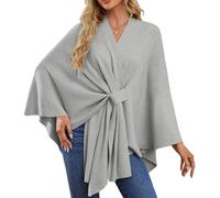 Simplifyleast Shawl Wrap,Elegant Shawl Wraps Soft Open Front Poncho Sweater,Exquisite Shawls for Fall and Winter (Light Gray,One size)