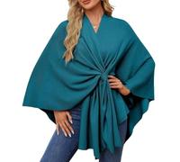Simplifyleast Shawl Wrap,Elegant Shawl Wraps Soft Open Front Poncho Sweater,Exquisite Shawls for Fall and Winter (Emerald Green,One size)