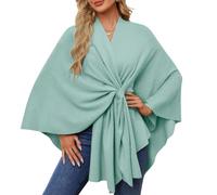 Simplifyleast Shawl Wrap,Elegant Shawl Wraps Soft Open Front Poncho Sweater,Exquisite Shawls for Fall and Winter (Peacock Green,One size)