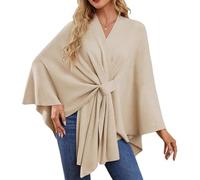 Simplifyleast Shawl Wrap,Elegant Shawl Wraps Soft Open Front Poncho Sweater,Exquisite Shawls for Fall and Winter (Beige,One size)