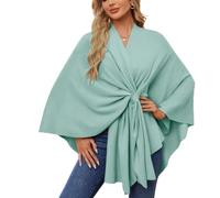 Simplifyleast Shawl Wrap, elegant shawl wraps soft open front poncho sweater, Solid Color Shawls, Chic and Light (mint green,One Size)
