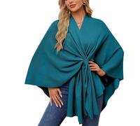 Simplifyleast Shawl Wrap, elegant shawl wraps soft open front poncho sweater, Solid Color Shawls, Chic and Light (peacock green,One Size)