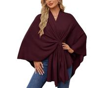 Simplifyleast Shawl Wrap, elegant shawl wraps soft open front poncho sweater, Solid Color Shawls, Chic and Light (burgundy,One Size)