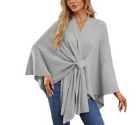 Simplifyleast Shawl Wrap, elegant shawl wraps soft open front poncho sweater, Solid Color Shawls, Chic and Light (light gray,One Size)