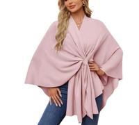 Simplifyleast Shawl Wrap, elegant shawl wraps soft open front poncho sweater, Solid Color Shawls, Chic and Light (pink,One Size)