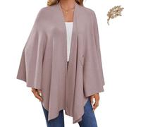 Simplifyleast Shawl Wrap, Elegant Shawl Wraps Soft Open Front Poncho Sweater,Women's Solid Color Shawls, Chic And Light (Light Pink)