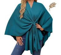 Simplifyleast Shawl Wrap, Elegant Shawl Wraps Soft Open Front Poncho Sweater,Women's Solid Color Shawls, Chic And Light (Dark Green)
