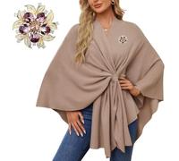 Simplifyleast Shawl Wrap, Elegant Shawl Wraps Soft Open Front Poncho, Women'S Solid Color Shawls, Cross Front Knit Wrap(#14)