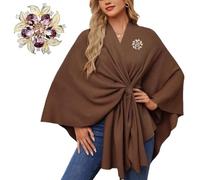 Simplifyleast Shawl Wrap, Elegant Shawl Wraps Soft Open Front Poncho, Women'S Solid Color Shawls, Cross Front Knit Wrap(#7)