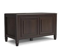 SIMPLIHOME Connaught - Banco de almacenamiento pequeño, 36 pulgadas, marrón castaño