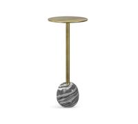 SIMPLIHOME - Mesa auxiliar de metal de meleno, 12 pulgadas, dorado/gris