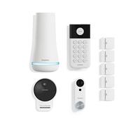 SimpliSafe Sistema de Seguridad inalámbrico para el hogar de 9 Piezas Gen 3 con cámara Exterior y Timbre de Video con Cable, monitoreo Profesional Opcional 24/7, sin Contrato, Compatible con Alexa y