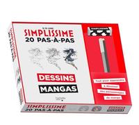 Simplissime 20 pas-à-pas Dessins Mangas: Avec 1 livre, 1 crayon HB, 1 feutre fin, 1 gomme, 1 pochoir et 1 bloc à dessin