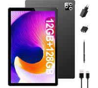SIMPLORI Tablet 10 Pulgadas Android 13, Ocho-núcleos, 12 GB RAM+128 GB ROM, Cámaras 5+13MP, 4G LTE, Batería 6000mAh, SIM, Bluetooth, WiFi 2.4G, Con Pluma (Negro)