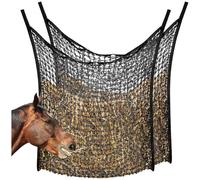 Simpls Red Heno Alimentación Lenta, Alimentador Heno, Bolsa Heno, Red Heno para Caballos, Bolsa Heno para Caballos, Suministros Alimentación para Caballos, 2 Piezas, Negro