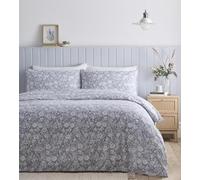 Simply Charlotte Olivia - Juego de Funda de edredón para Cama Doble, diseño Floral, Color Gris