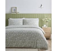 Simply Charlotte Olivia - Juego de Funda nórdica para Cama Individual, diseño Floral, Color Verde Salvia