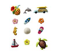 Simply Charmed Dijes para copas de vino de playa, marcadores magnéticos para bebidas para cristalería sin tallo o tallo, juego de 12 imanes de vino, Plástico, No es una piedra preciosa